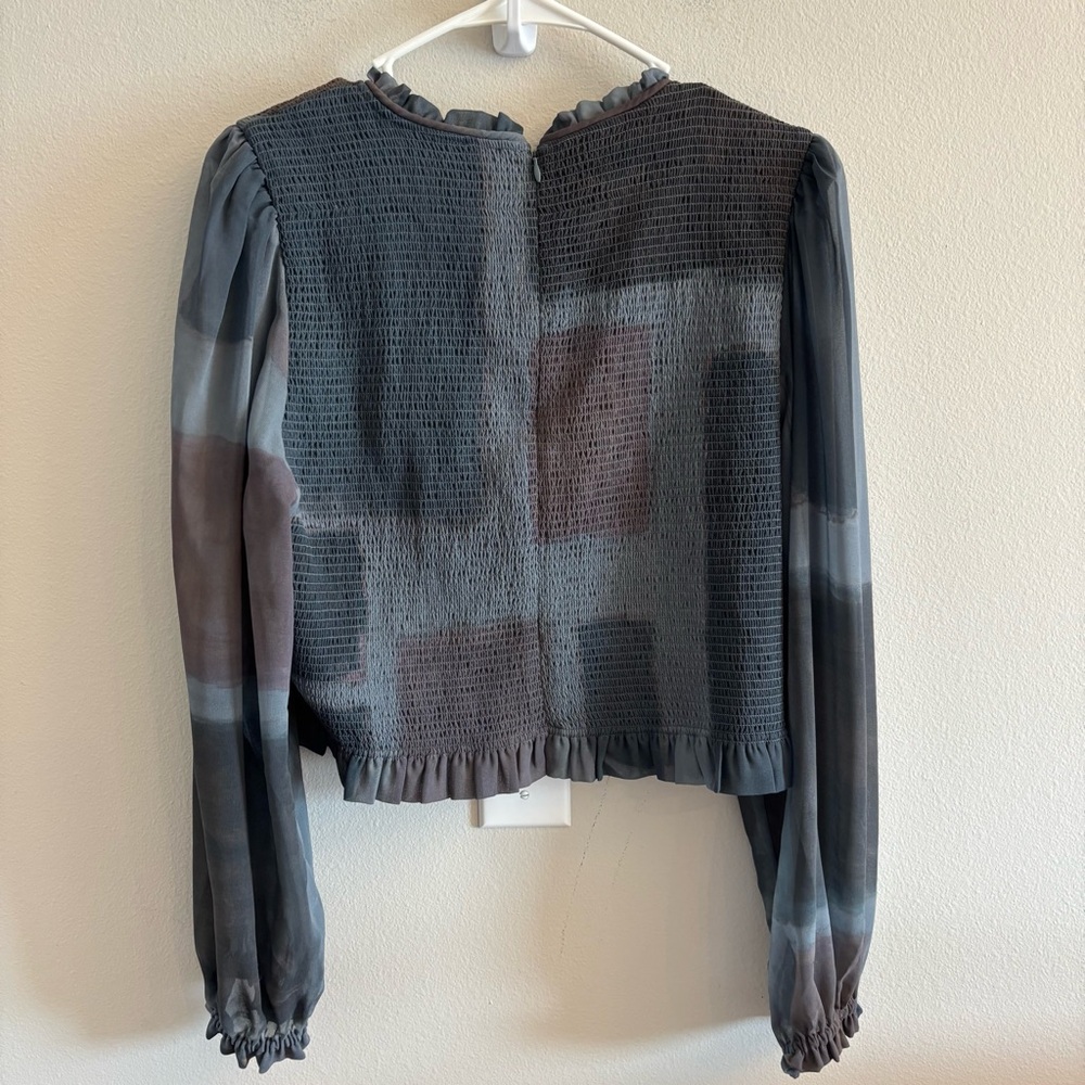 Aritzia - Wilfred Tempest Blouse - Green/Brown Size XL - Picture 6 of 13